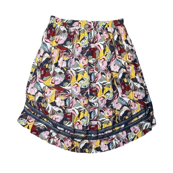 Torrid Plus Maxi Crinkle Gauze Hi-Low Pull On Colorful Floral Midi Maxi Skirt - Picture 5 of 12